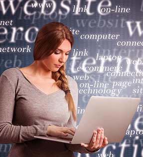 Woman using a laptop