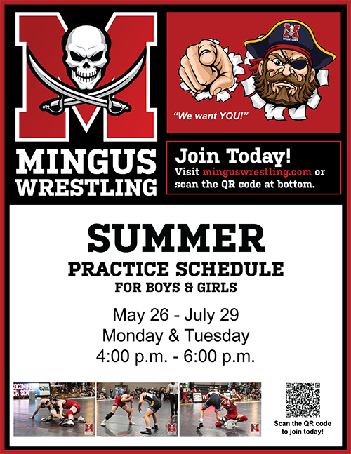Mingus Summer 2025 Wrestling Practice Schedule