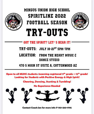 Spiritline Try-Outs flyer
